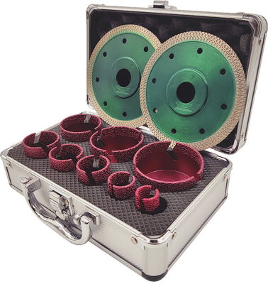 8pcs/set M14 Red Hole Drill Bit marble drilling Vacuum brazed diamond tools Angle grinder porceline