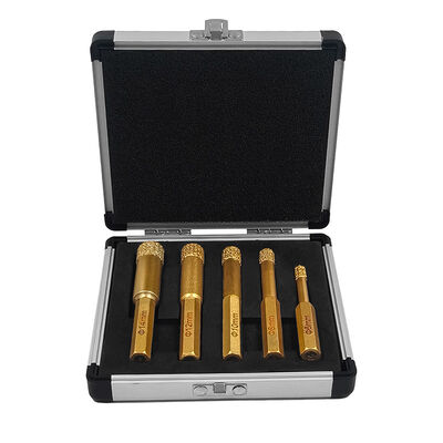 5pcs Diamond Hole Drill Hexagonal handle Opener Set Vacuum Brazed Marble Grinding